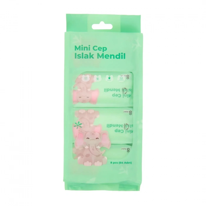 Mini Cep Islak Mendil Günlük Pratik 8'li Paket (4887)