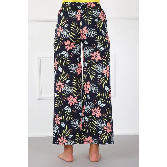 MİRAY- Bayan Penye Bol Paça Pantolon Lacivert