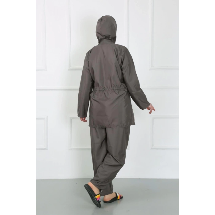 MİRAY- Büyük Beden Tesettür Büyük Mayo Füme