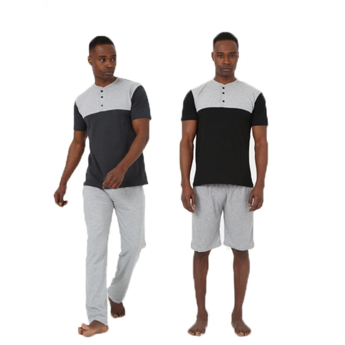 MİRAY- Erkek 3lü Pijama Takım Siyah