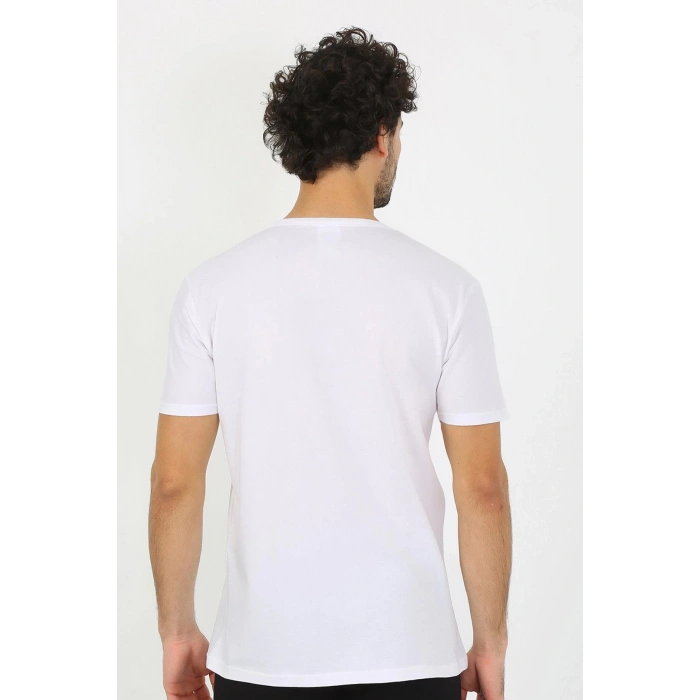 MİRAY- Erkek Açık Yaka Beyaz Penye Atlet