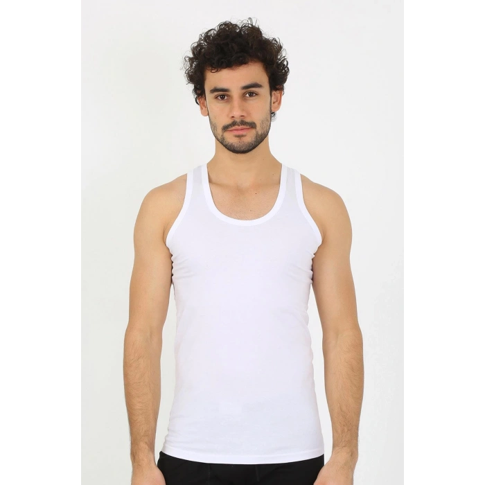 MİRAY- Erkek Beyaz Ribana Atlet