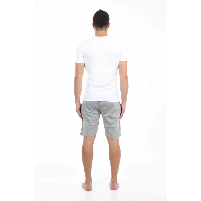 MİRAY- Erkek Cepli Pamuk Şort Gri