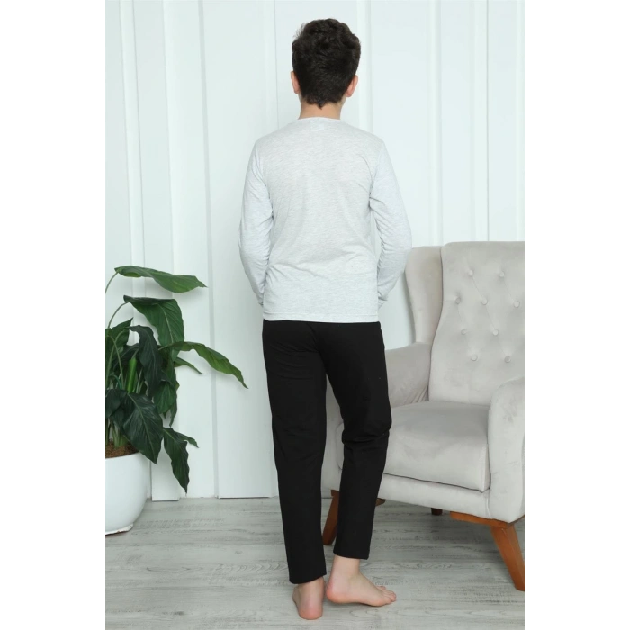 MİRAY- Erkek Çocuk Penye Pijama Takım Gri