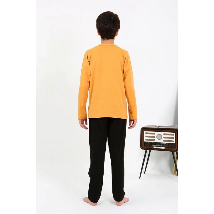 MİRAY- Erkek Çocuk Uzun Kol Penye Pijama Takım Sarı