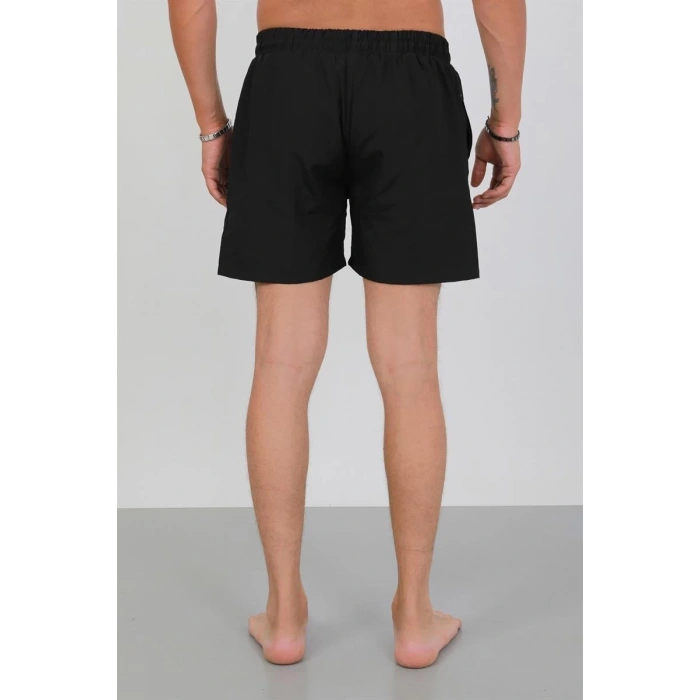 MİRAY- Erkek Fermuarlı Cepli Deniz Şortu Siyah
