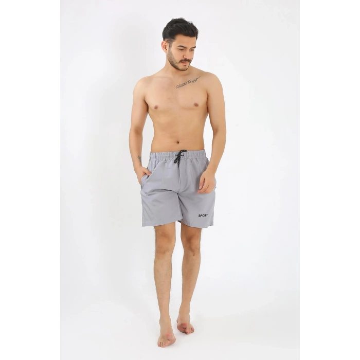 MİRAY- Erkek Gri Deniz Şortu