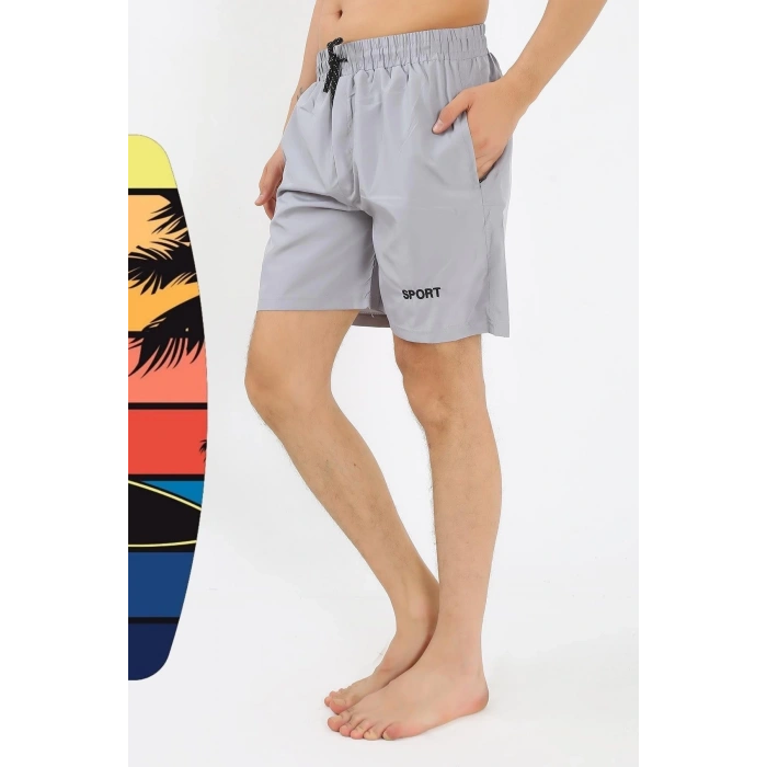 MİRAY- Erkek Gri Deniz Şortu