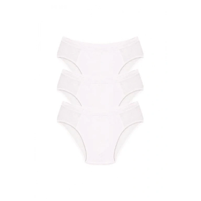 MİRAY- Erkek Pamuk 3lü Beyaz Slip