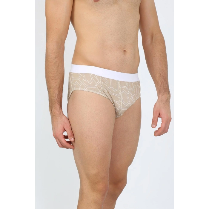 MİRAY- Erkek Pamuk 3lü Desenli Likralı Slip