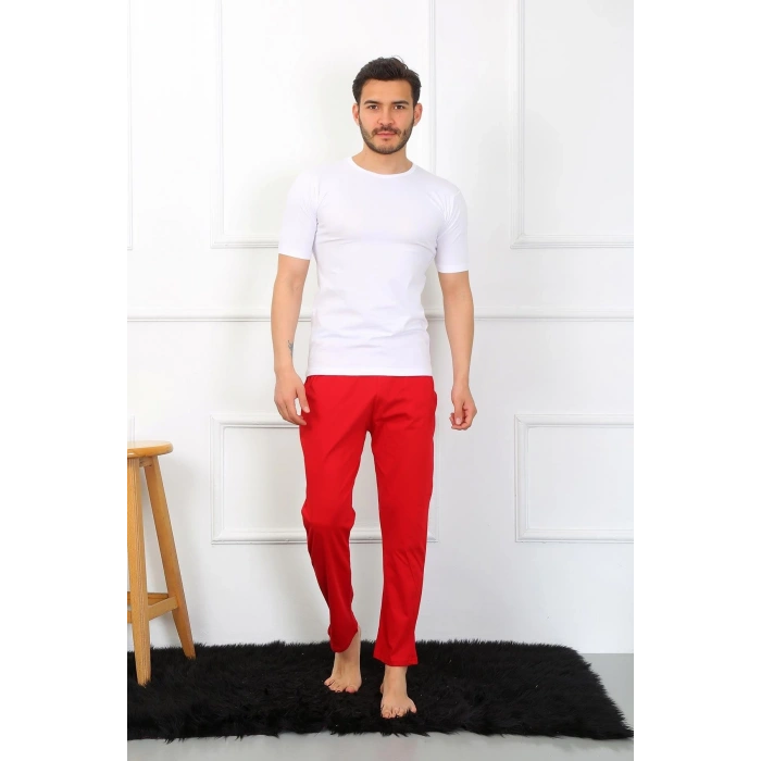 MİRAY- Erkek Pamuk Kırmızı Tek Alt Pijama