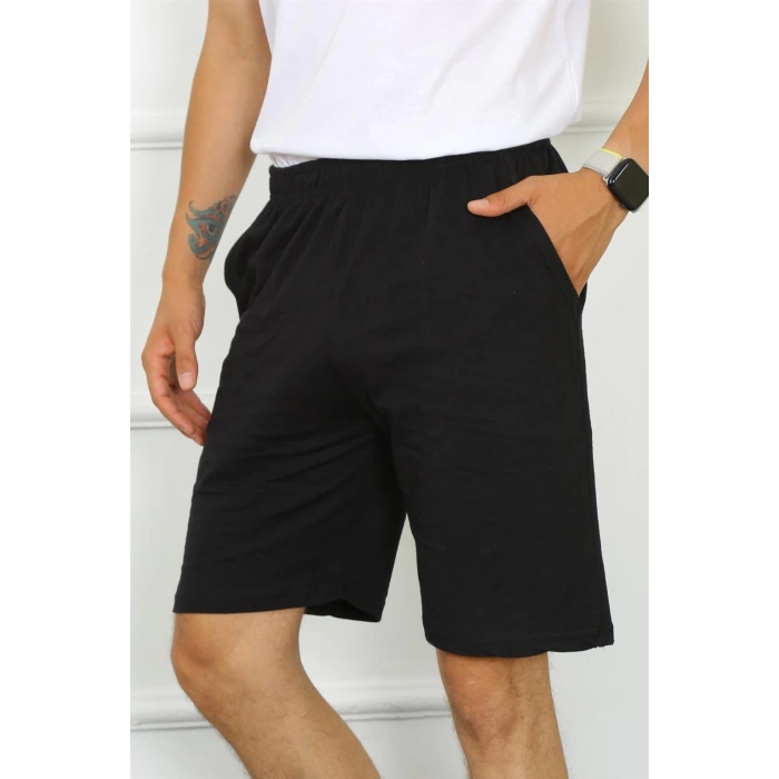 MİRAY- Erkek Pamuk Siyah Şort
