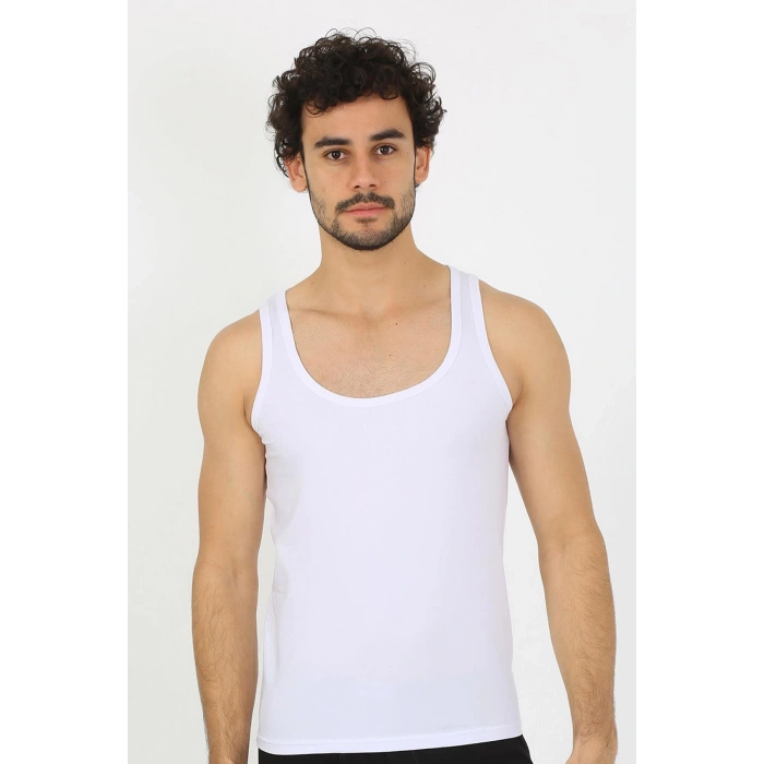 MİRAY- Erkek Penye Beyaz Atlet