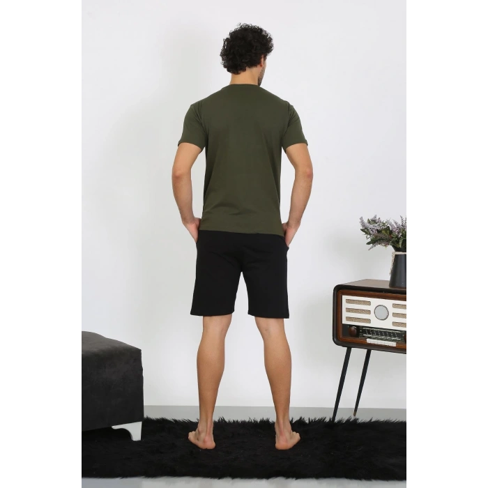 MİRAY- Erkek Penye Haki 3lü Pijama Takımı