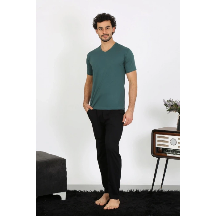 MİRAY- Erkek Penye Petrol Rengi 3lü Pijama Takımı