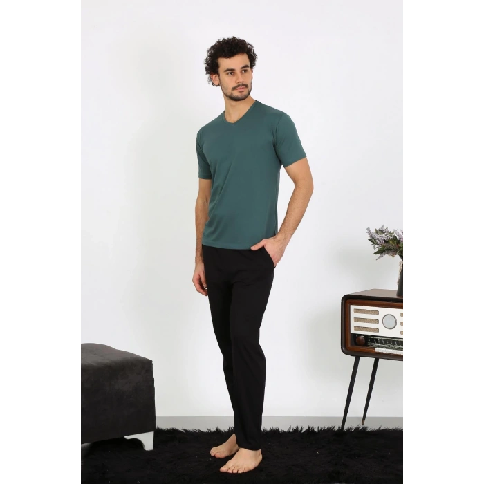 MİRAY- Erkek Penye Petrol Rengi 3lü Pijama Takımı