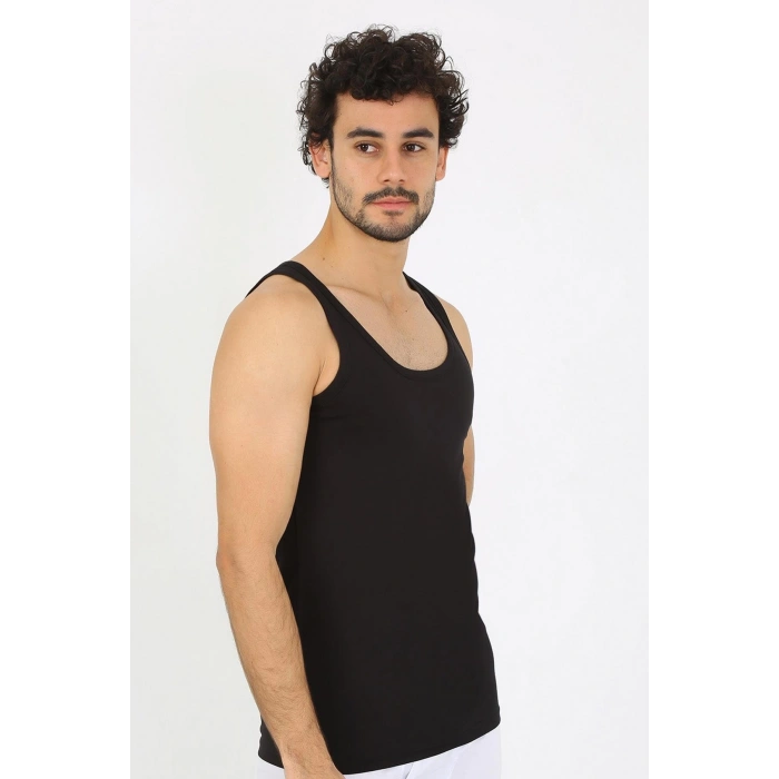 MİRAY- Erkek Penye Siyah Atlet