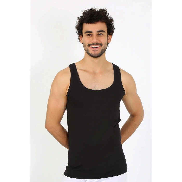 MİRAY- Erkek Penye Siyah Atlet