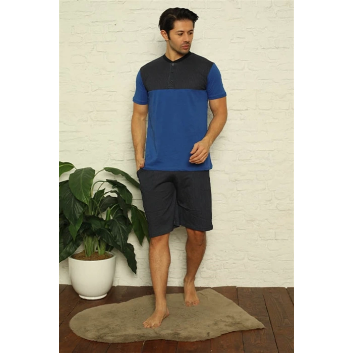 MİRAY- Erkek Saks 3lü Pijama Takım