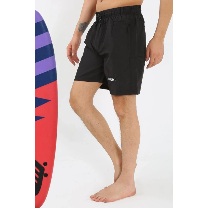 MİRAY- Erkek Siyah Deniz Şortu