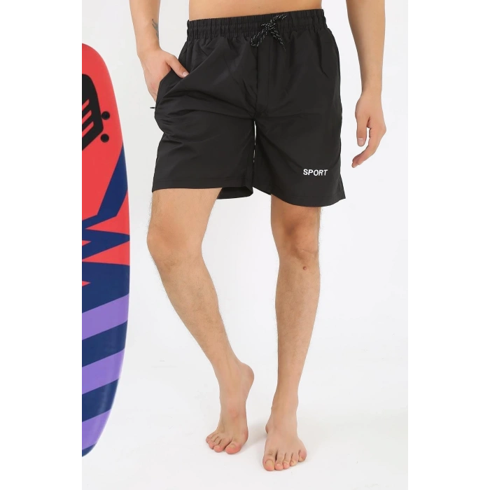 MİRAY- Erkek Siyah Deniz Şortu