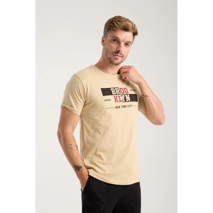 MİRAY- Erkek Ten Rengi Kısa Kol Pijama Takımı