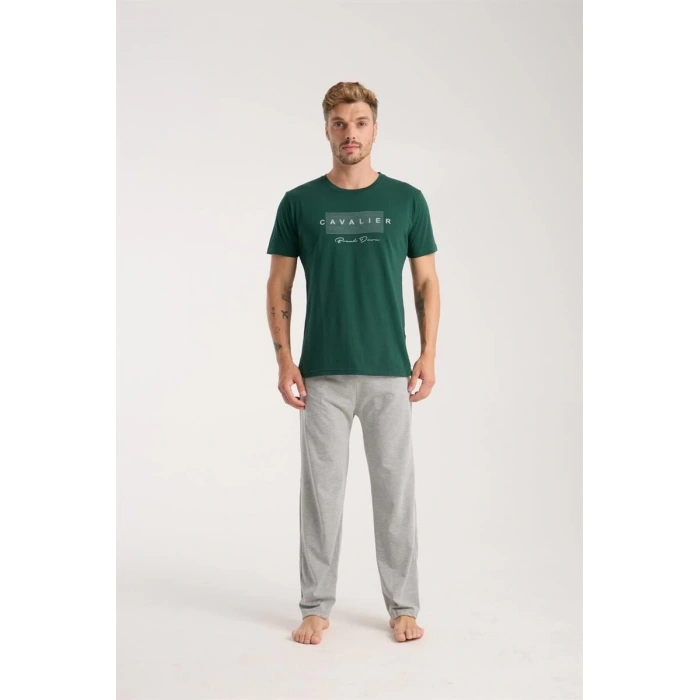 MİRAY- Erkek Yeşil Kısa Kol Pijama Takımı