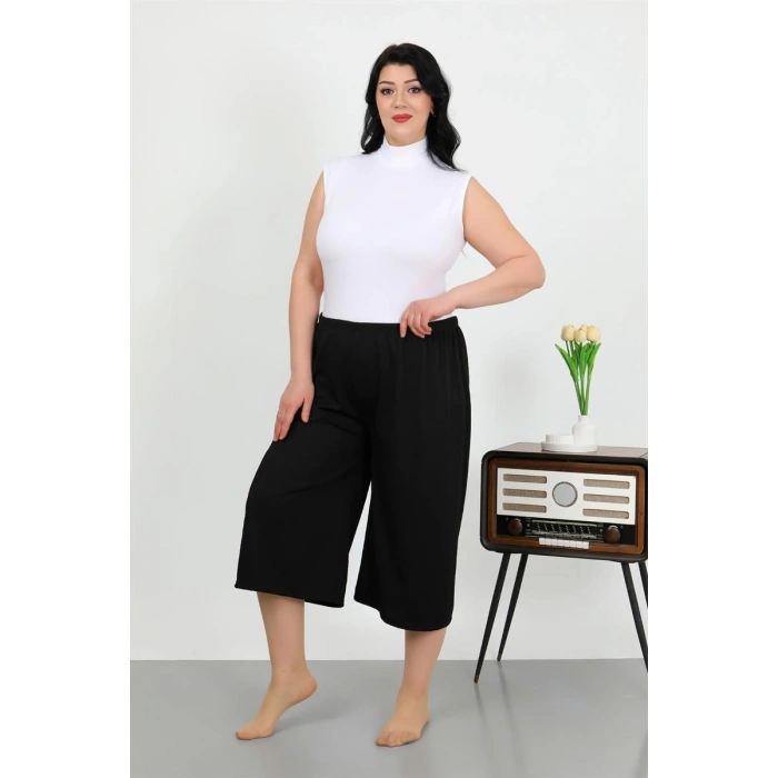 MİRAY- Kadın Büyük Beden Bürümcük Kapri