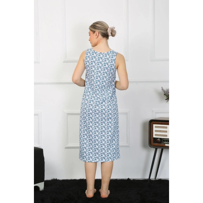 MİRAY- Kadın Kalın Askılı Penye Uzun Gecelik