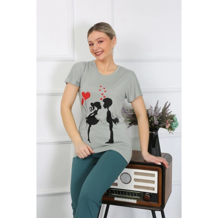 MİRAY- Kadın Kısa Kol Penye Pijama Takımı