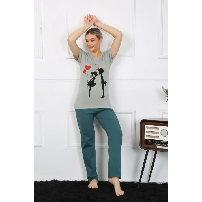 MİRAY- Kadın Kısa Kol Penye Pijama Takımı