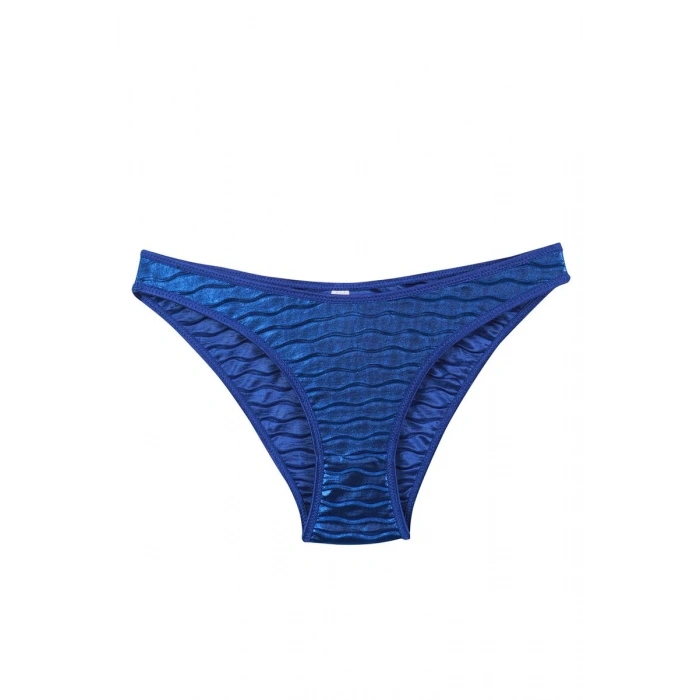 MİRAY- Kadın Mavi Dalga Desenli Parlak 2li Slip