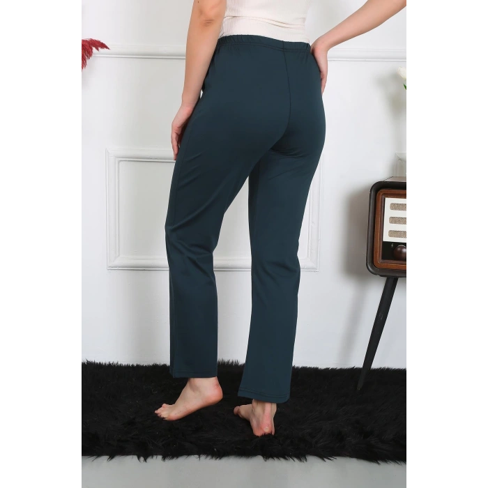 MİRAY- Kadın Pamuk Penye Tek Alt Pijama Petrol