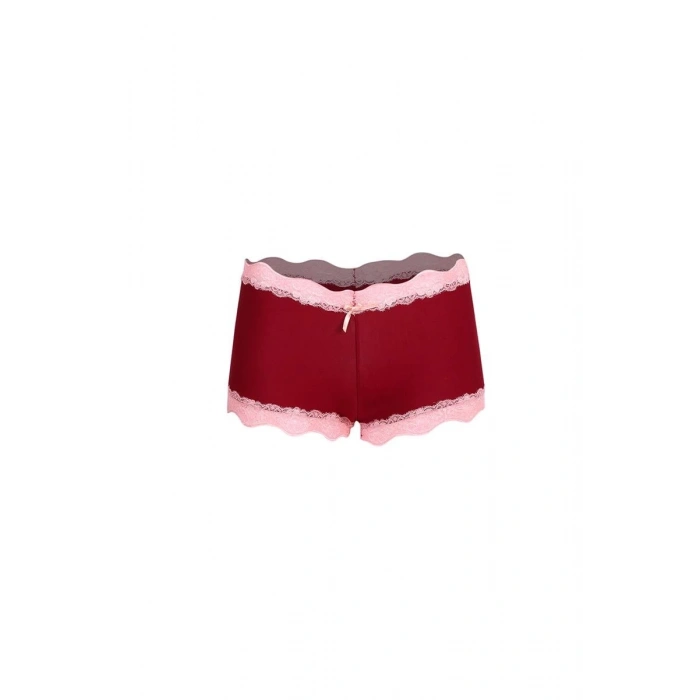 MİRAY- Kadın Pamuklu 2li Boxer Bordo