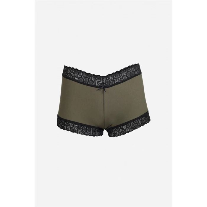 MİRAY- Kadın Pamuklu 2li Boxer Haki