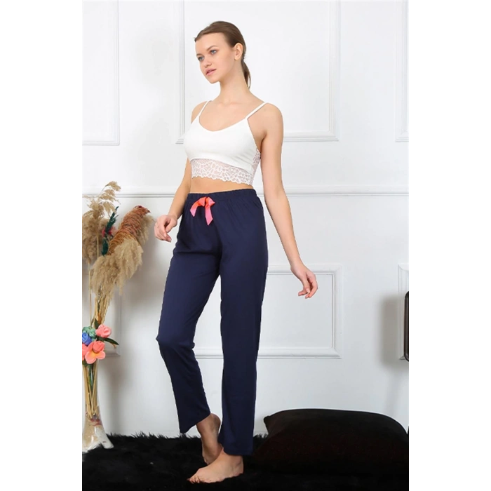 MİRAY- Kadın Pamuklu Alt Pijama Lacivert