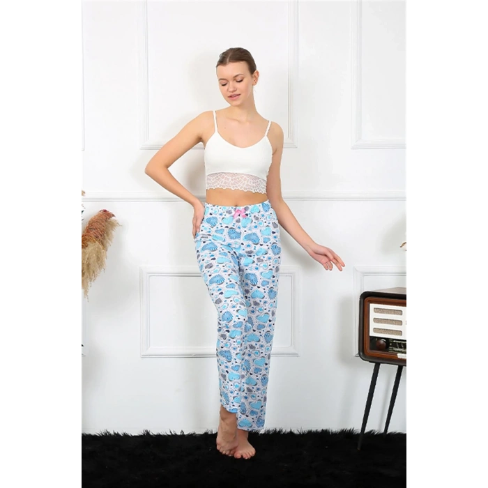 MİRAY- Kadın Pamuklu Alt Pijama Mavi