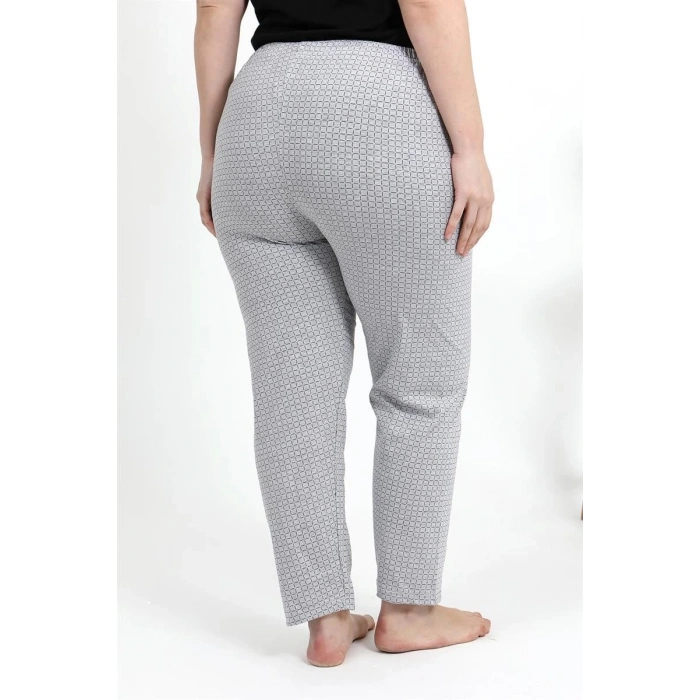 MİRAY- Kadın Pamuklu Büyük Beden Alt Pijama Gri