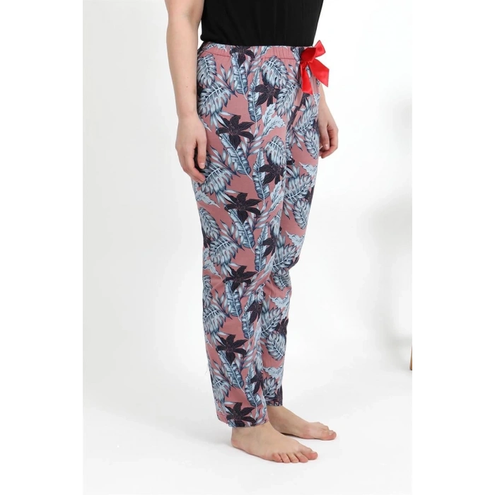 MİRAY- Kadın Pamuklu Büyük Beden Alt Pijama Somon