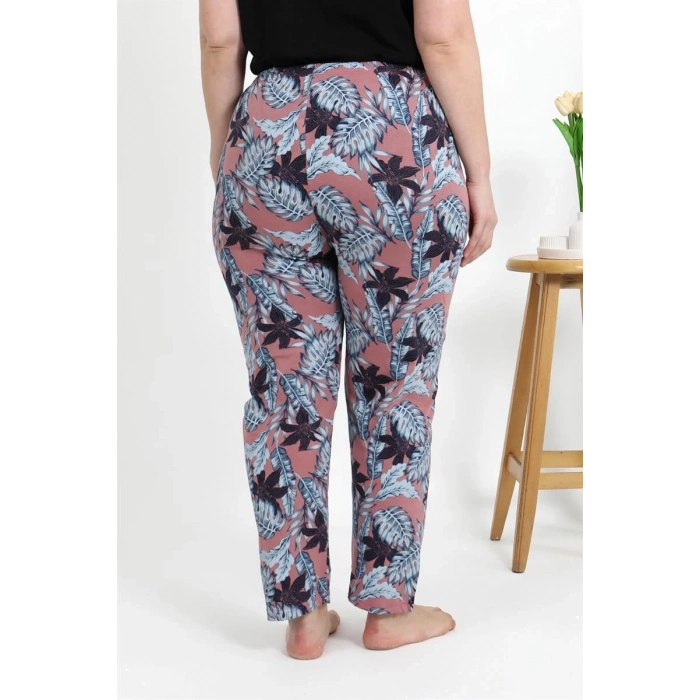 MİRAY- Kadın Pamuklu Büyük Beden Alt Pijama Somon