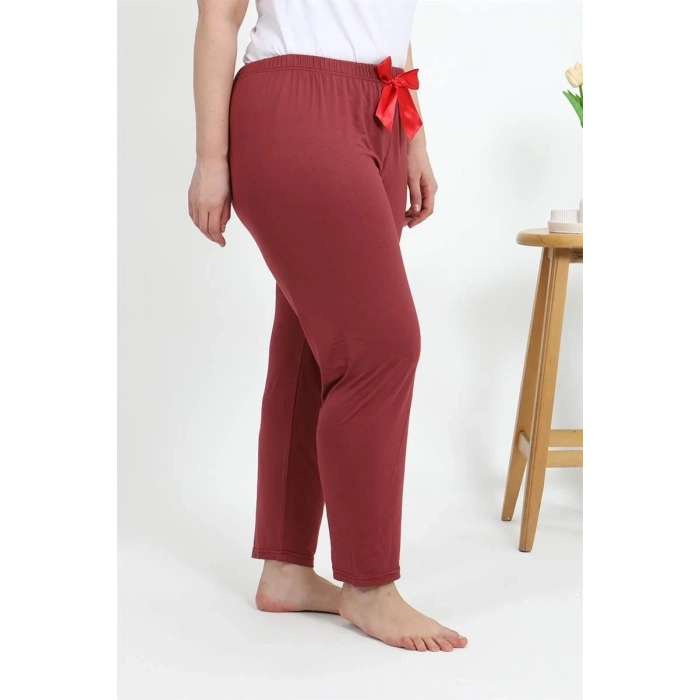 MİRAY- Kadın Pamuklu Büyük Beden Alt Pijama Yavruağzı