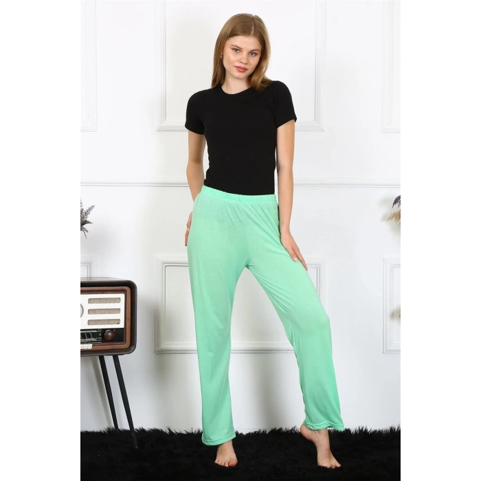 MİRAY- Kadın Pamuklu Tek Alt Pijama Fıstık Yeşili