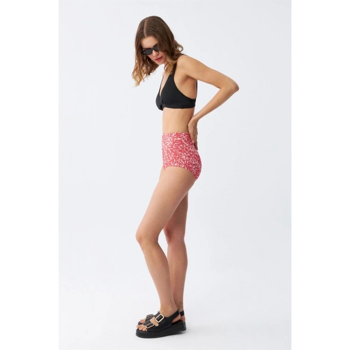 MİRAY- Kadın Pedli Yüksek Bel Bikini Takımı - Siyah