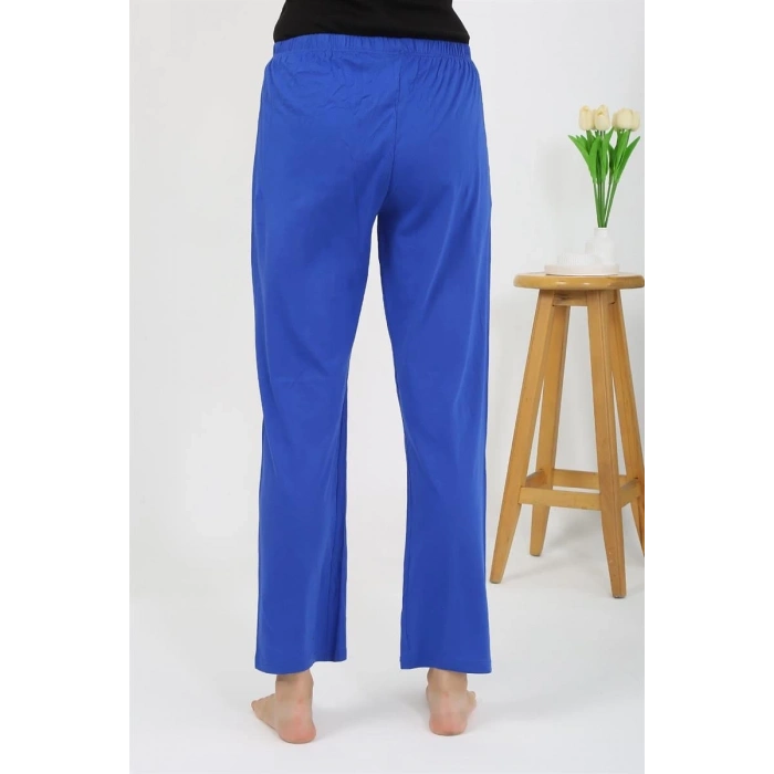 MİRAY- Kadın Penye Düz Tek Alt Pijama Sax