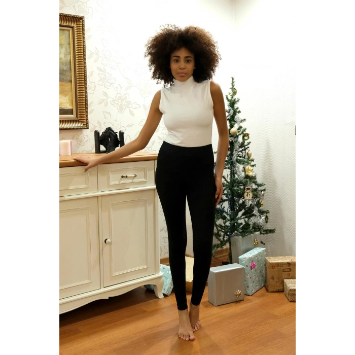 MİRAY- Kadın Penye Kalın Tayt – Yüksek Bel Rahat Günlük Kullanım Taytı