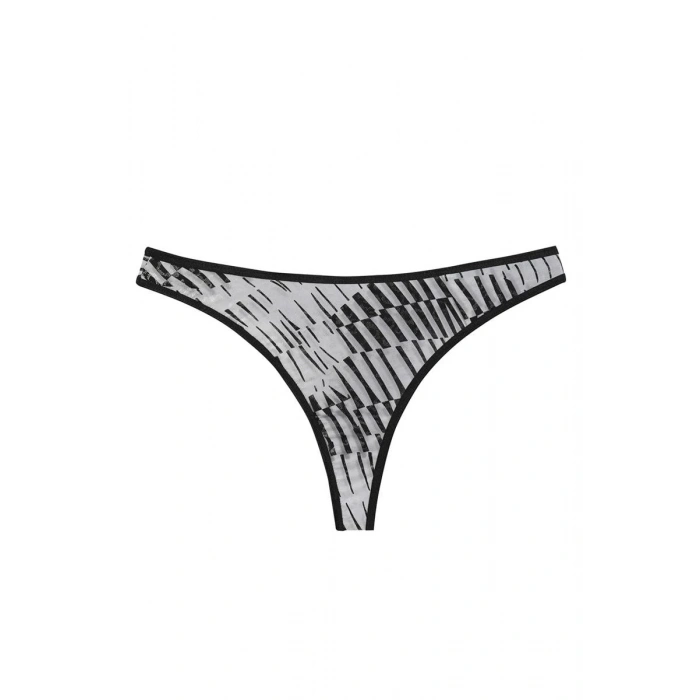 MİRAY- Kadın Siyah Beyaz Desenli 2li Tanga Slip