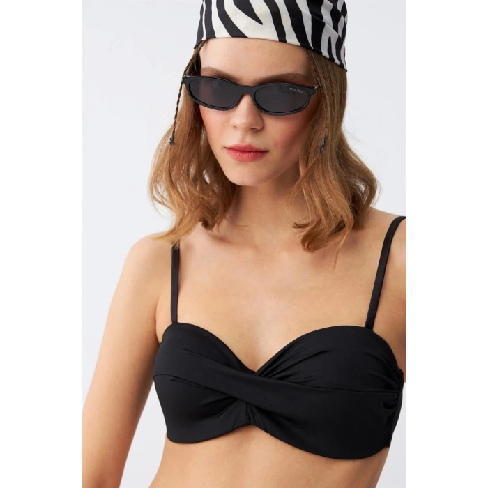 MİRAY- Kadın Straplez Siyah Bikini Takımı