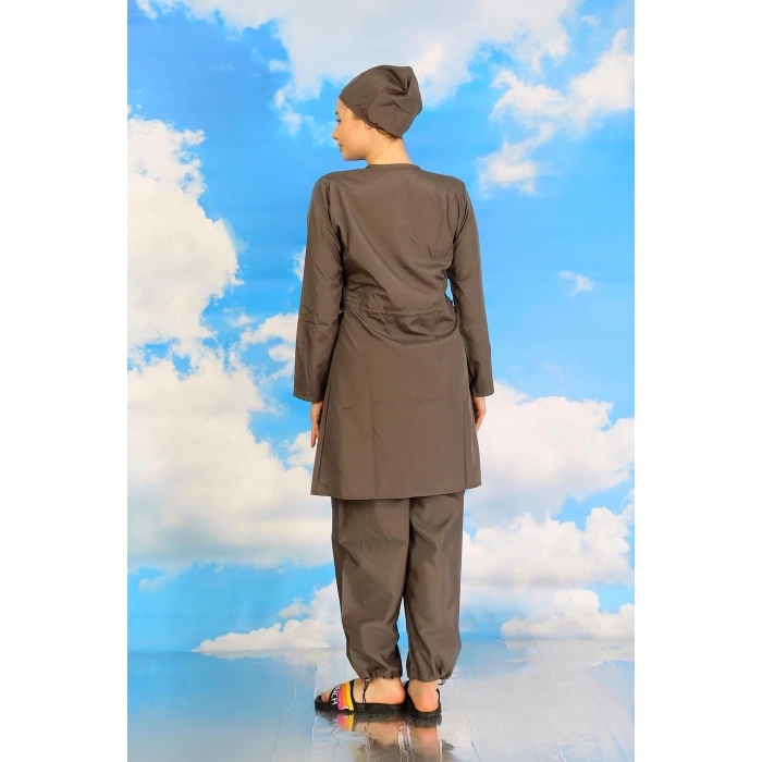 MİRAY- Kadın Tam Tesettür Füme Mayo