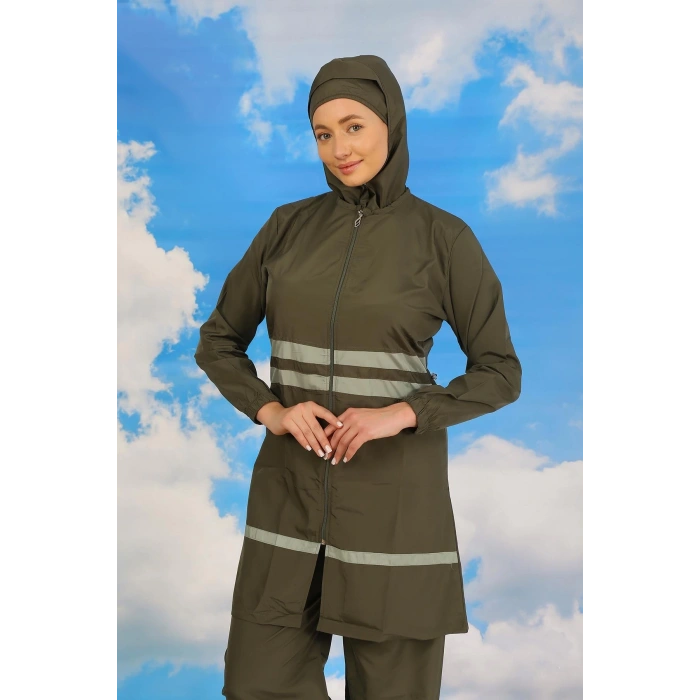 MİRAY- Kadın Tam Tesettür Mayo Haki