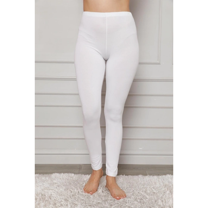 MİRAY- Penye Likralı Tayt Beyaz